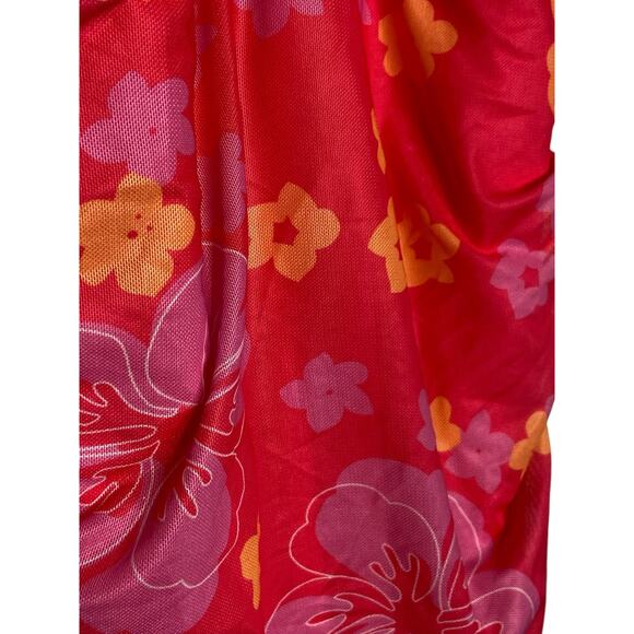 Superdown Petriana Mini Dress Halter Neck Ruched Floral Stretchy Neon Small - Picture 6 of 10